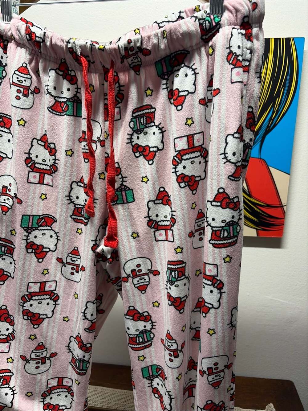 Hello Kitty Christmas Pajama Pants Fleece Pink Holiday Print